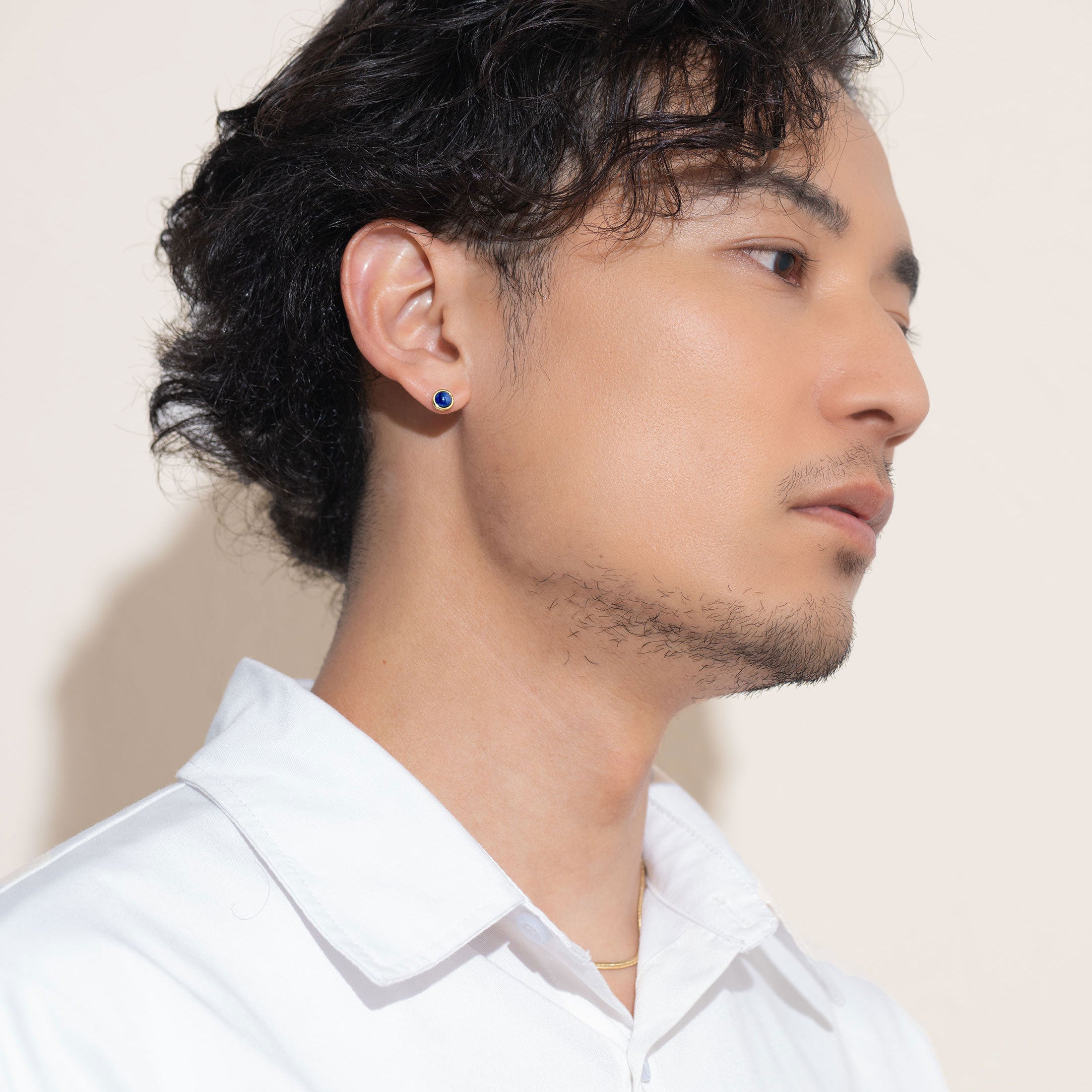 【金属アレルギー対応】ピアス empty -blue sapphire-