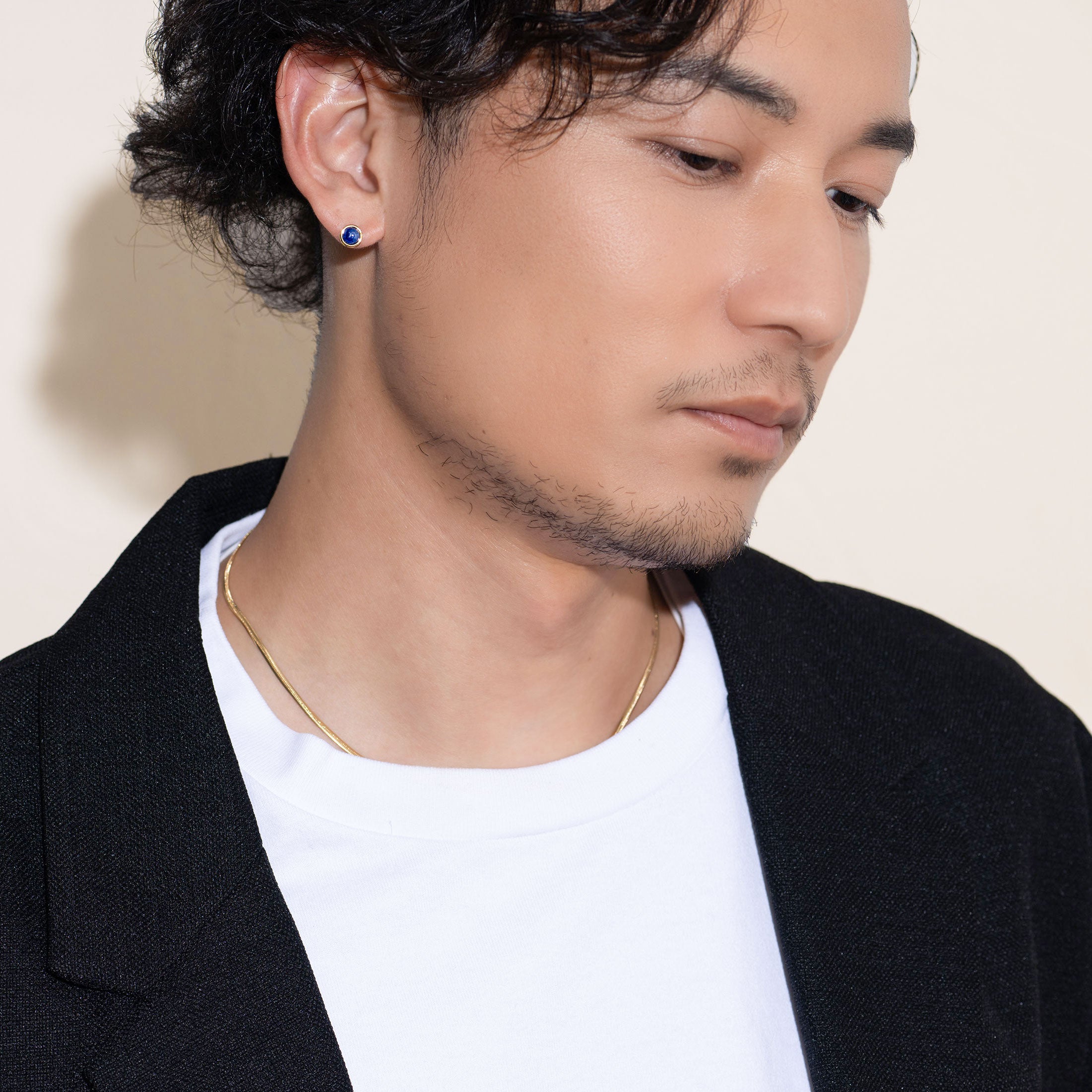 【金属アレルギー対応】ピアス empty -blue sapphire-