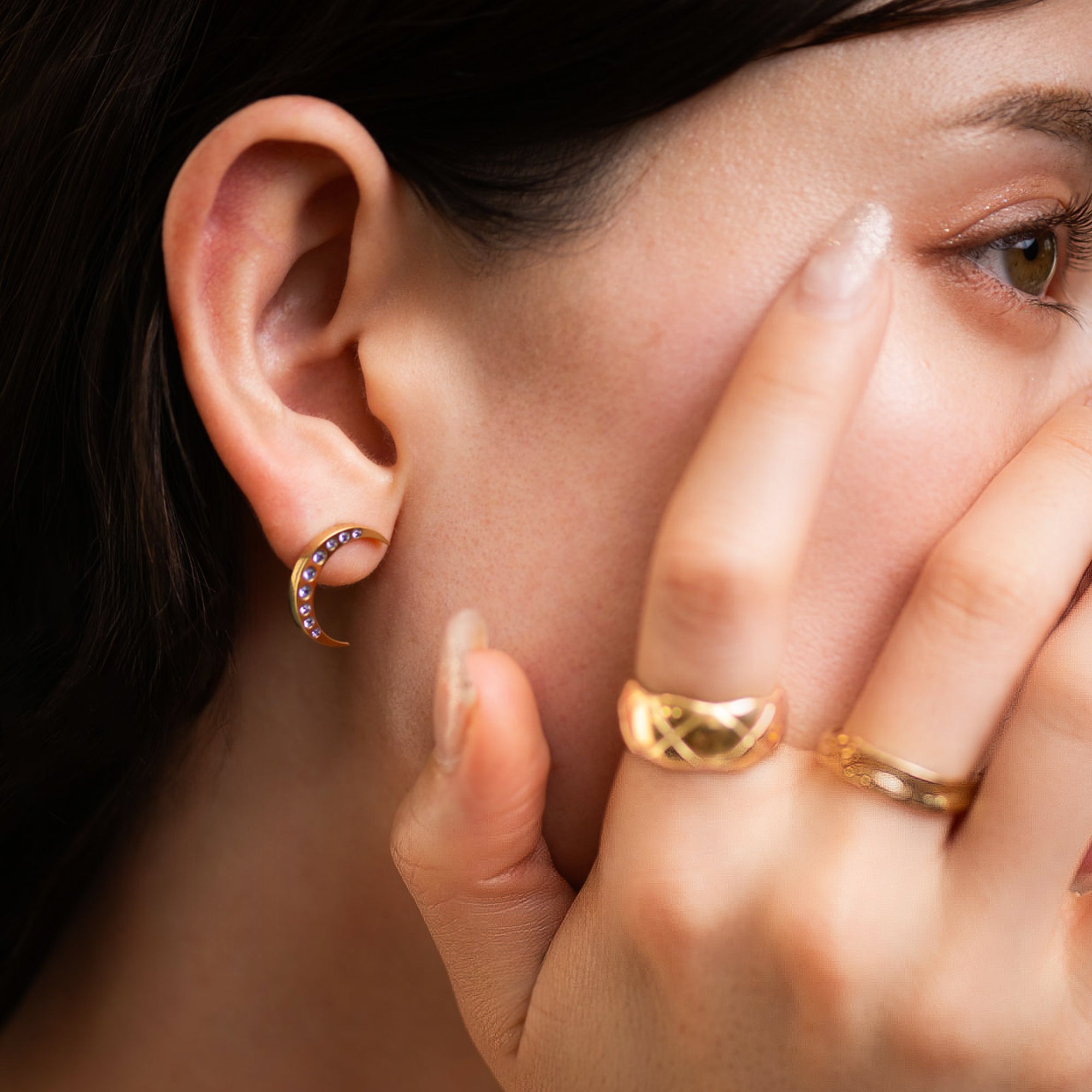 【金属アレルギー対応】ピアス creciente