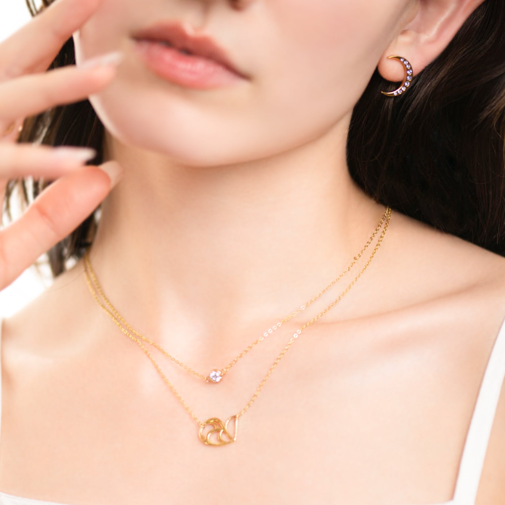 【金属アレルギー対応】ピアス creciente