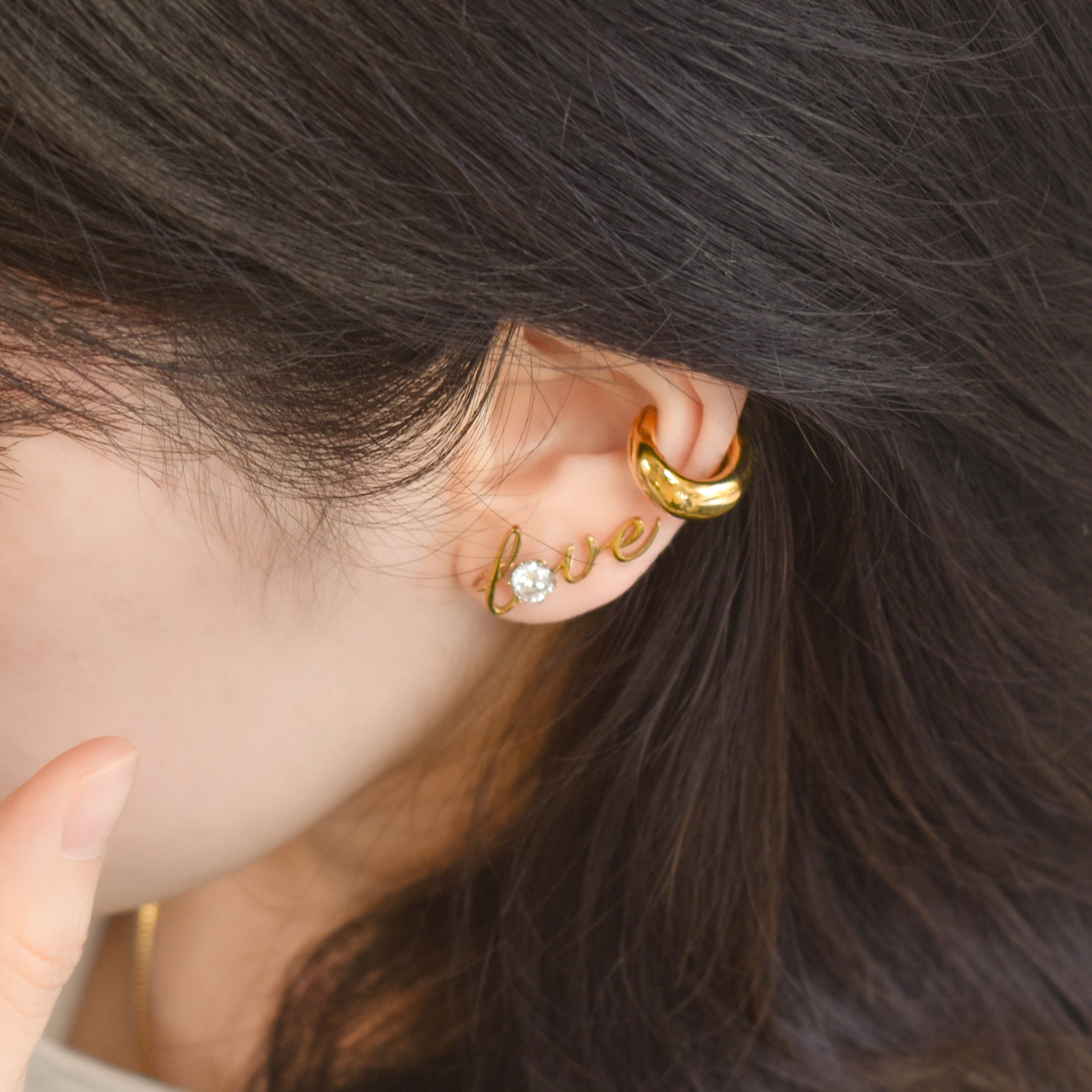 【金属アレルギー対応】ピアス love cuff