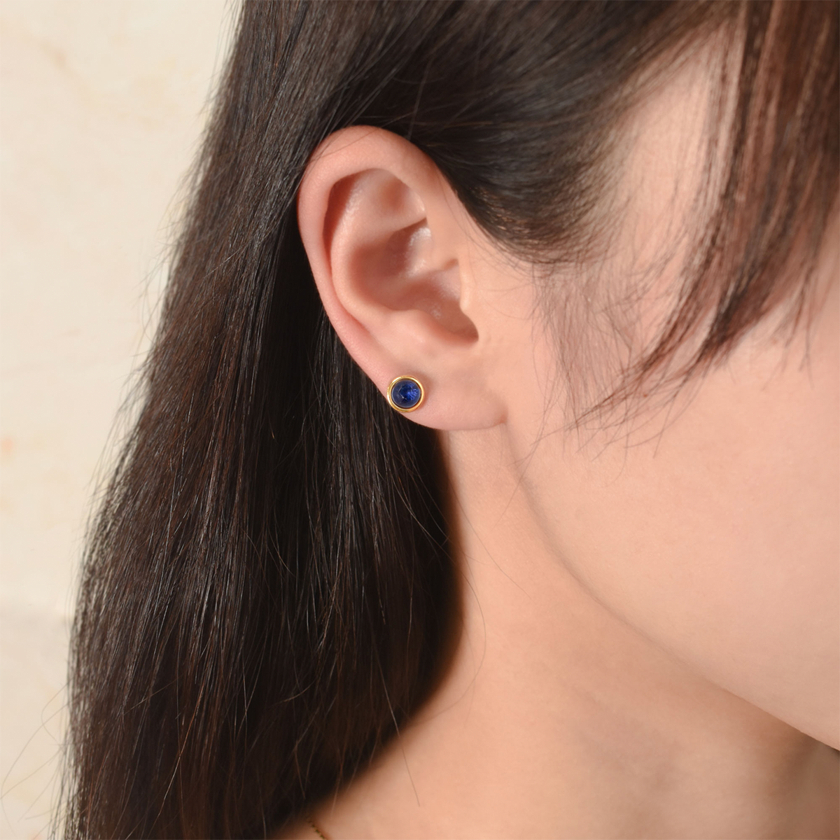 【金属アレルギー対応】ピアス empty -blue sapphire-