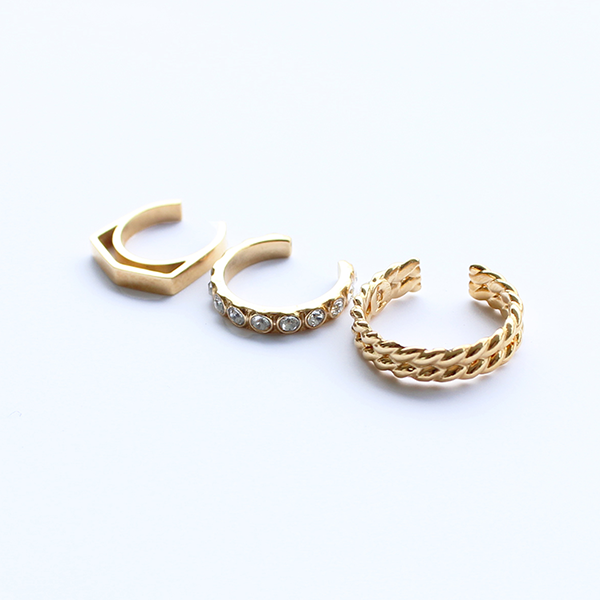 【金属アレルギー対応】イヤーカフ cuff 3pcs SET