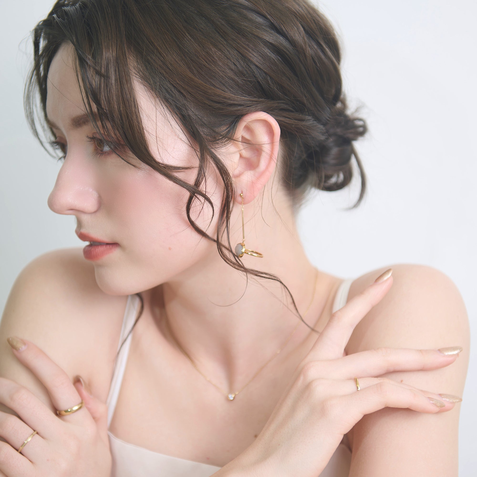 【金属アレルギー対応】ピアス　Ring pierced(long)