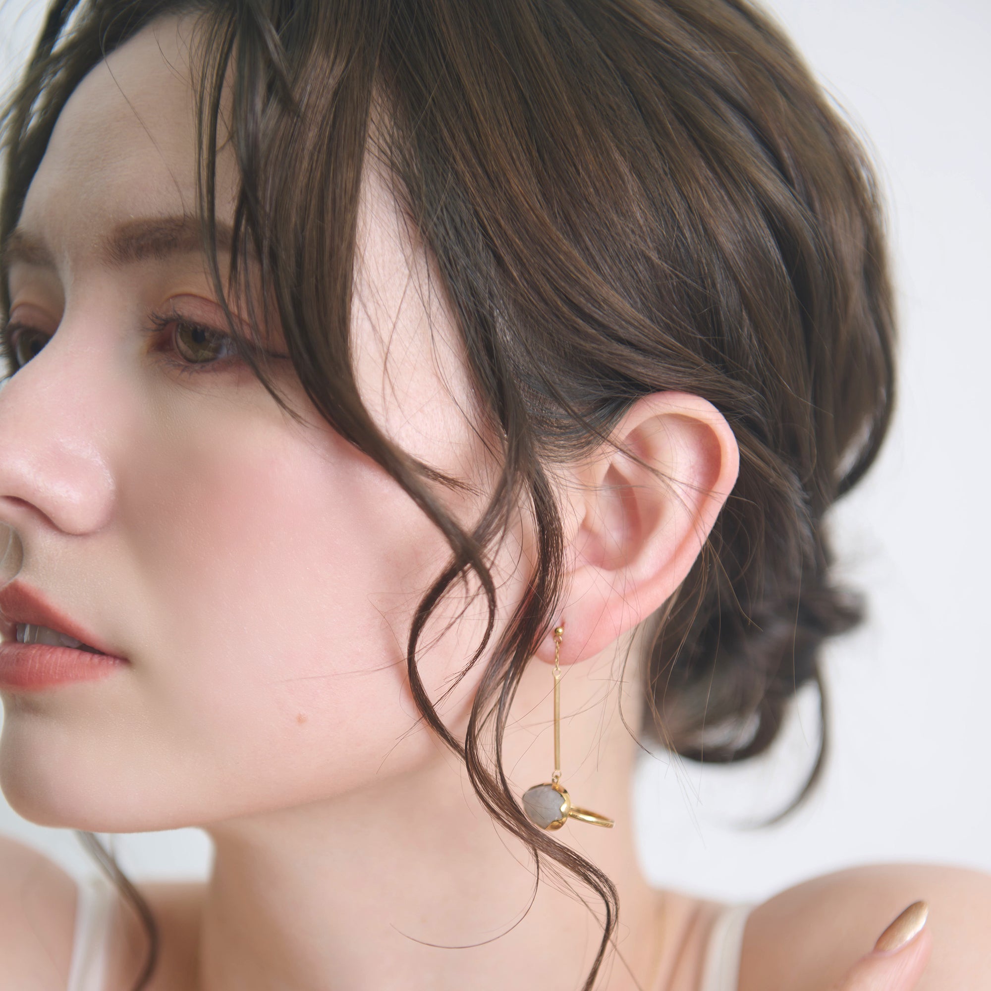 【金属アレルギー対応】ピアス　Ring pierced(long)