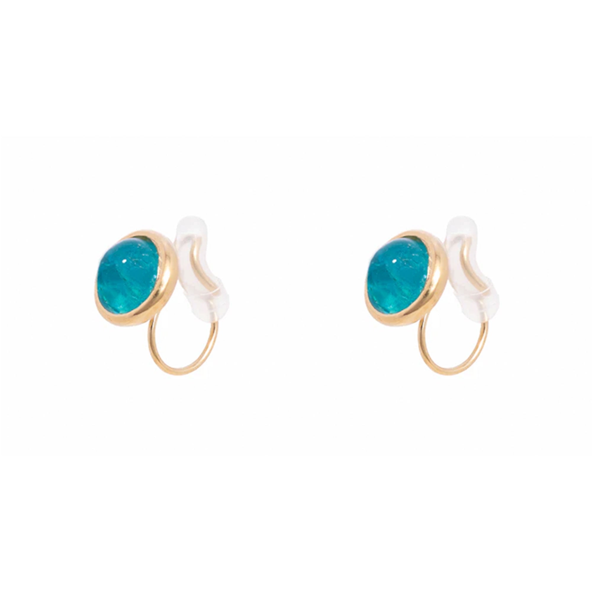 【金属アレルギー対応】イヤリング　empty -neon blue apatite-