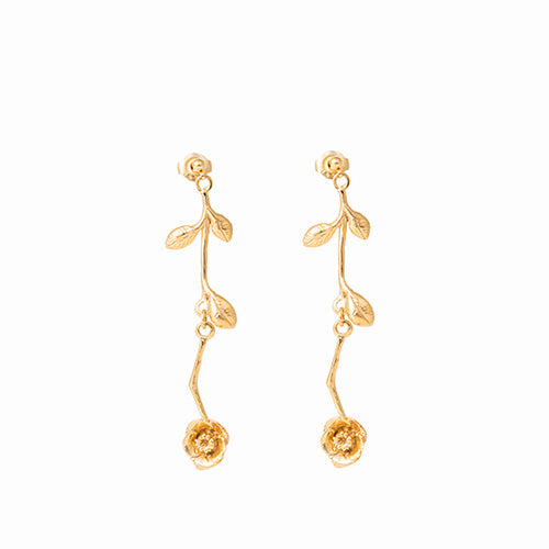 【金属アレルギー対応】ピアス　camelia-Long