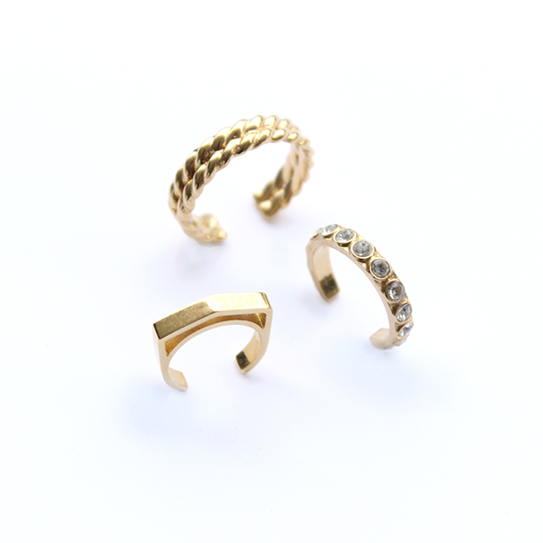 【金属アレルギー対応】イヤーカフ　cuff 3pcs SET