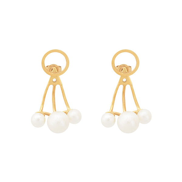 【金属アレルギー対応】ピアス　circle 3pearl